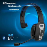 Trucker Bluetooth 5.2 Wireless Headset With Noise Cancelling Mic For Phones PC Red Leaf Shop