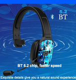 Trucker Bluetooth 5.2 Wireless Headset With Noise Cancelling Mic For Phones PC Red Leaf Shop