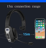 Trucker Bluetooth 5.2 Wireless Headset With Noise Cancelling Mic For Phones PC Red Leaf Shop