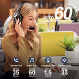 Trucker Bluetooth 5.2 Wireless Headset With Noise Cancelling Mic For Phones PC Red Leaf Shop