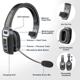 Trucker Bluetooth 5.2 Wireless Headset With Noise Cancelling Mic For Phones PC Red Leaf Shop