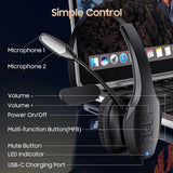 Trucker Bluetooth 5.4 Wireless Headset For Phones PC With Mic Noise Cancelling Red Leaf Shop
