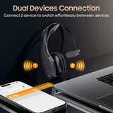 Trucker Bluetooth 5.4 Wireless Headset For Phones PC With Mic Noise Cancelling Red Leaf Shop